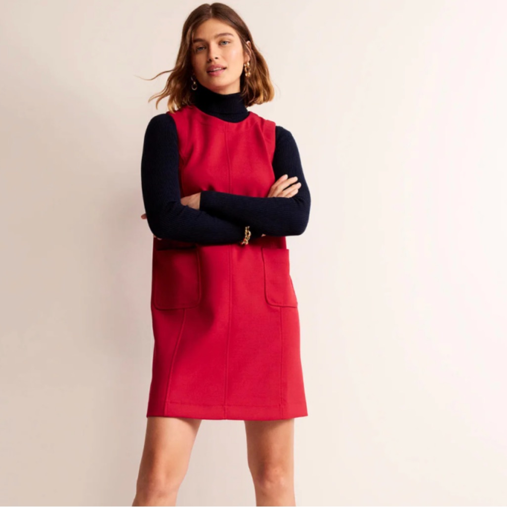 Nwot Boden Pocket Detail Mini Shift Dress, Business Work Wool Cocktail Party